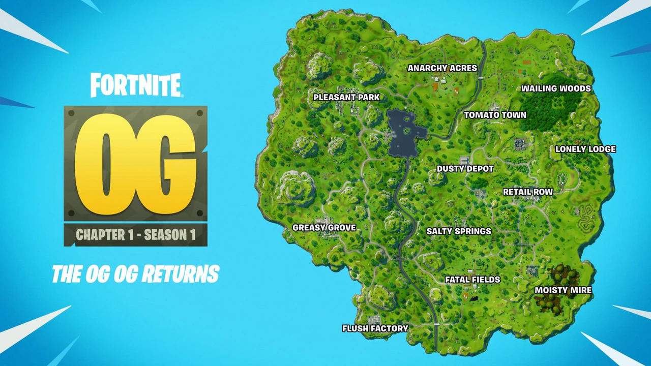 Fortnite OG map overview from IGN